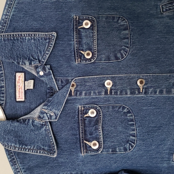 JAMAICA BAY Blue Denim JEAN Jacket Size Large Nice - Picture 5 of 6